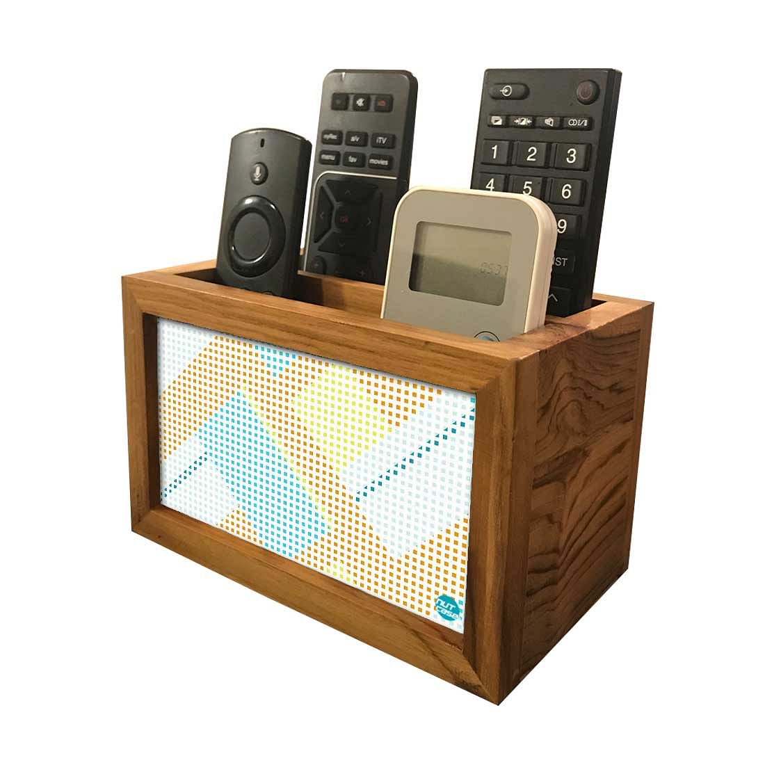 Designer Small Remote Holder For TV / AC Remotes -  Pattern In Light Colour Nutcase