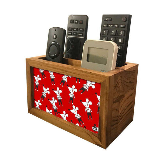Table Remote Control Holder For TV / AC Remotes -  Mouse In Red Nutcase