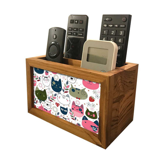 Designer Small Remote Control Holder For TV / AC Remotes -  Cute Cats Nutcase