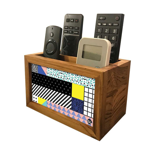 Designer Modern Remote Control Holder For TV / AC Remotes -  Checkbox Pattern Nutcase