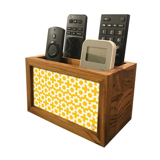 Yellow TV Remote Holder For TV / AC Remotes -  Flower Design Yellow Nutcase
