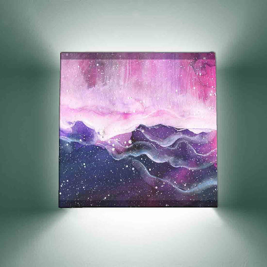 Pink Square Wall Lamp - Mountain Watercolor Nutcase
