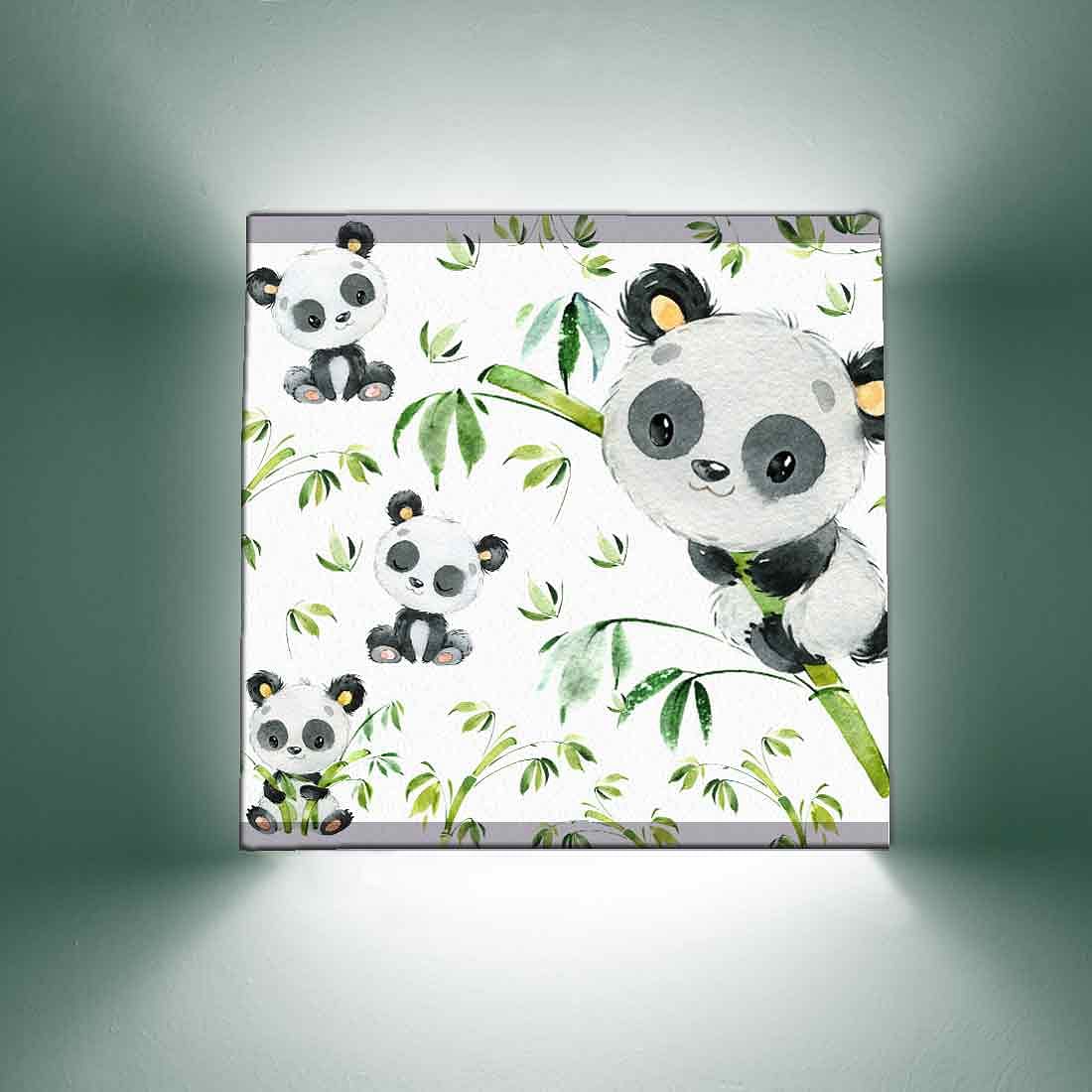 Square Designer kids Wall Light Lamps - Cute Panda Nutcase