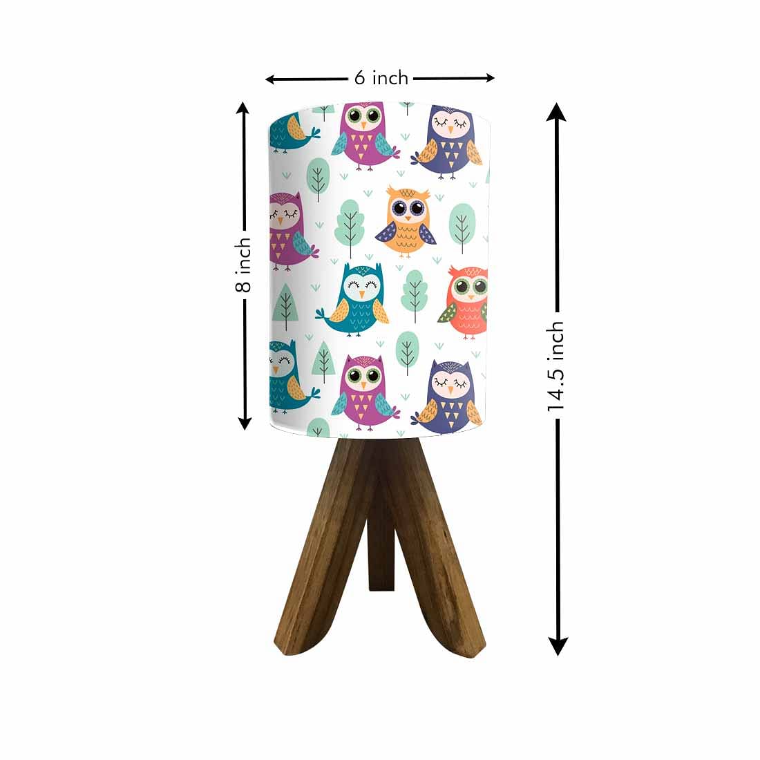Wooden table Lamp For Kids - Cute Owls Nutcase
