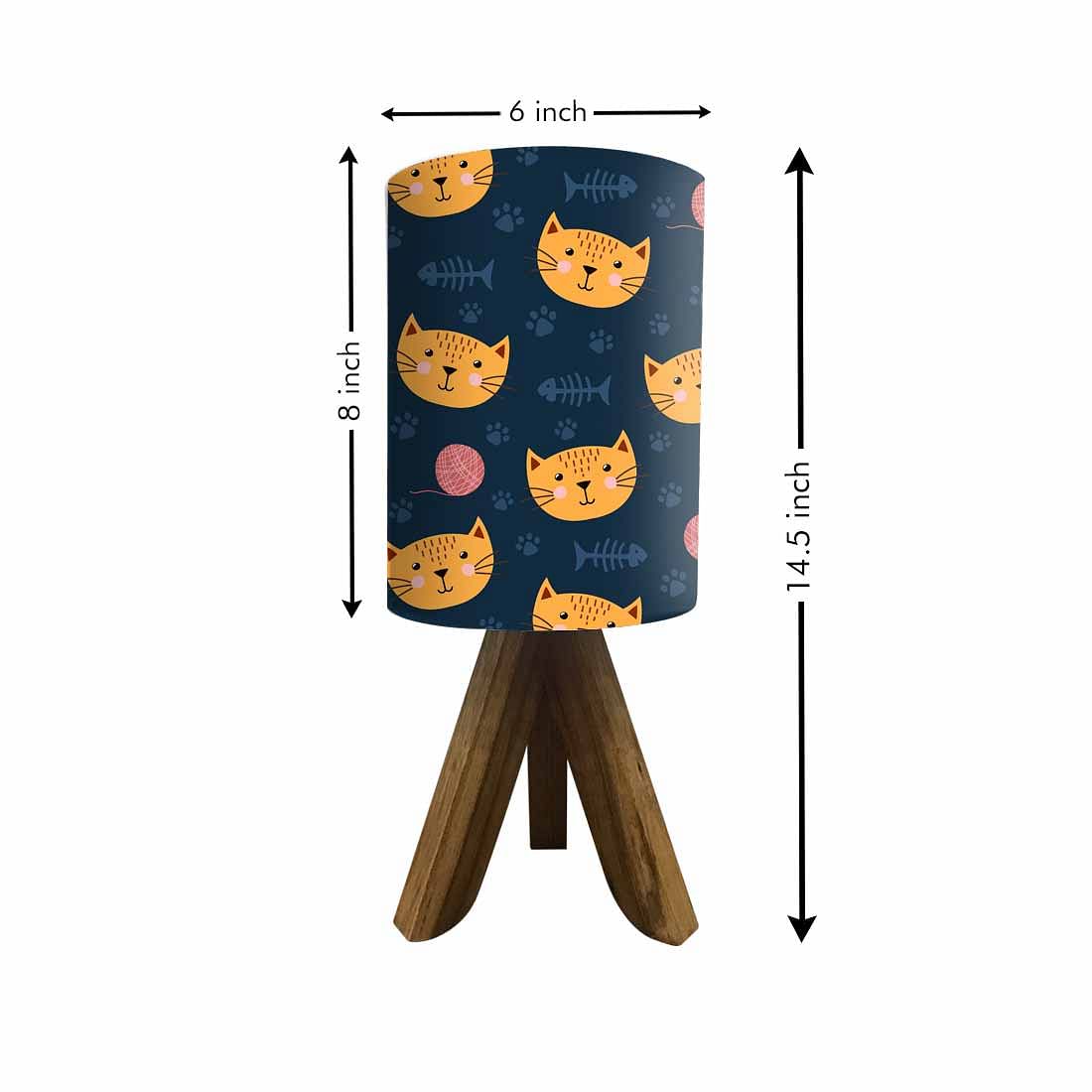 Wooden Study Lamp For Kids - Cute Cat Nutcase