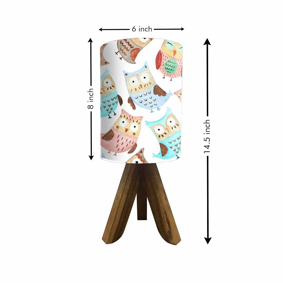 Wooden Study Table Lamp For Kids - Owls Nutcase