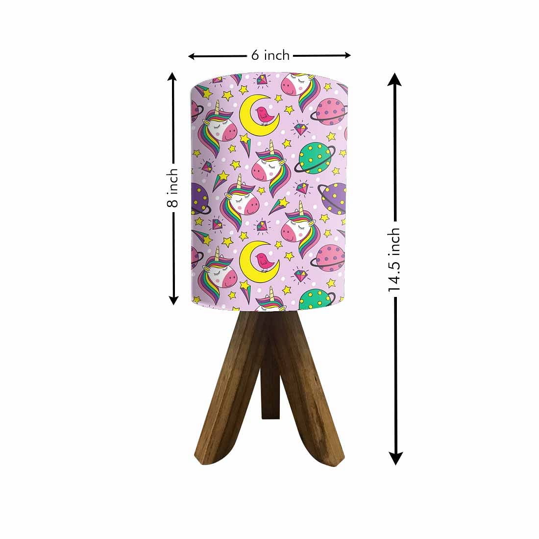 Wooden Table Lamp For Bedroom - Pink Unicorn Nutcase