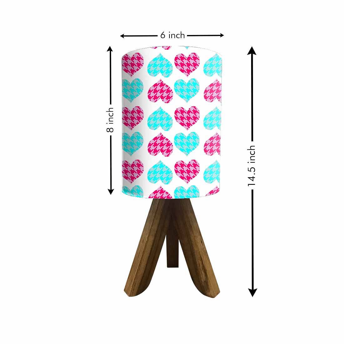 Wooden Table Lamps for living room - Pink Hearts Nutcase