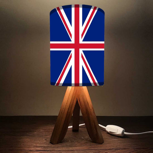 Small Wooden Table Lamp For Bedroom - UK Flag Nutcase
