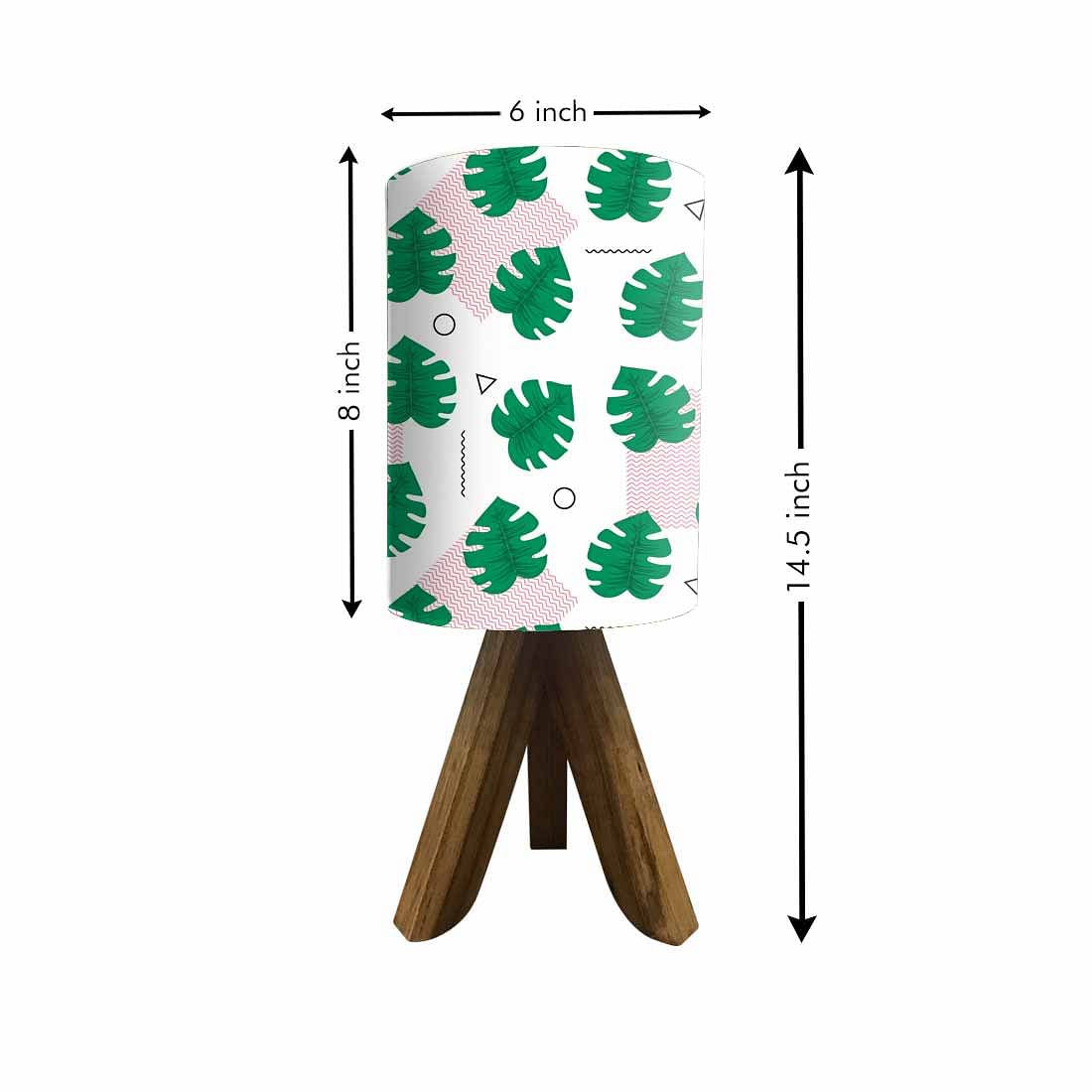 Wooden Tripod Table Lamp Base For Bedroom - Monstera Designs White Nutcase