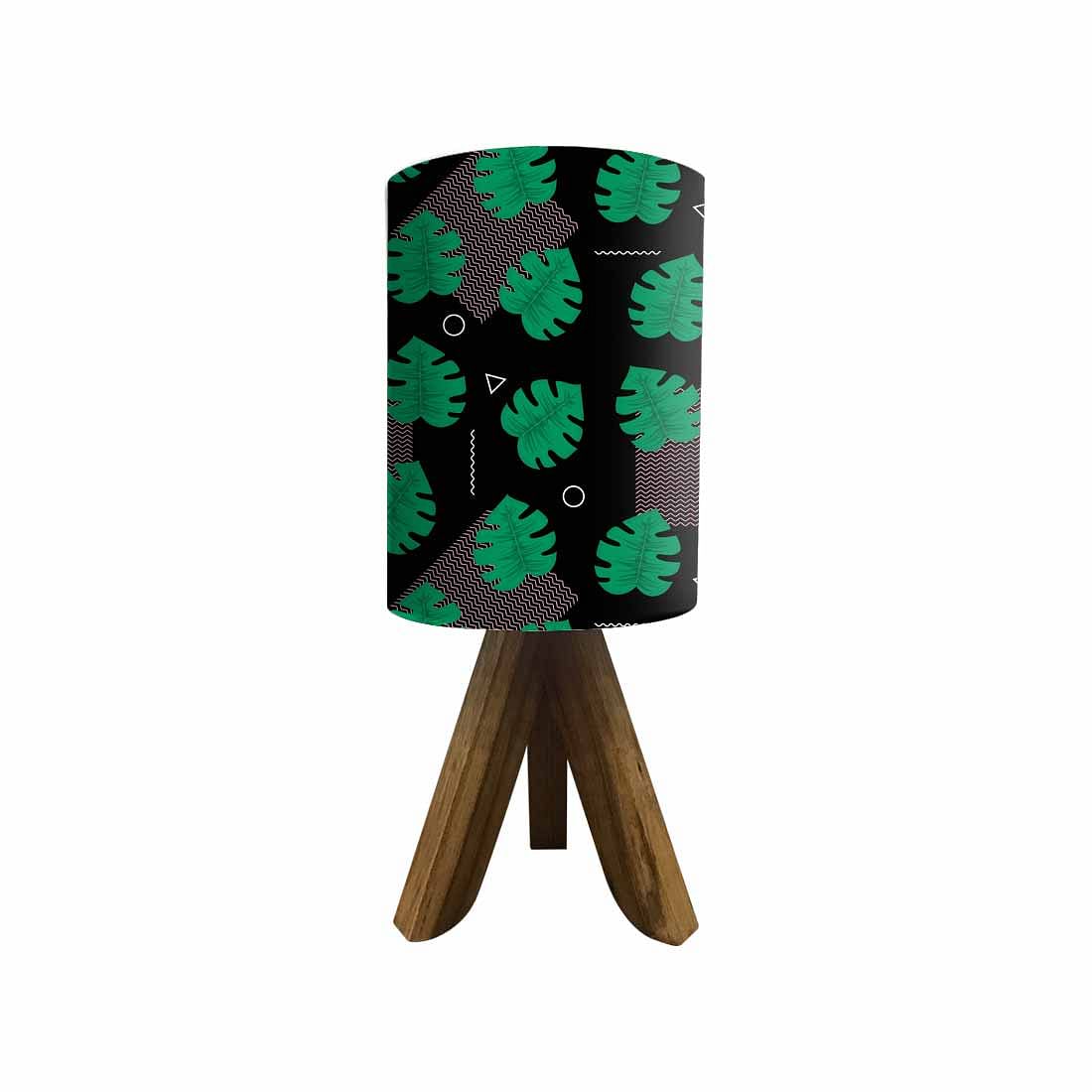 Wooden Table Lamp For Bedroom - Monstera Designs Black Nutcase