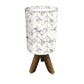 Wooden Lamp Table For Bedroom - Zig-Zag Lines White Nutcase