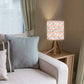 Wooden Bedside Lamp For Bedroom - Zig-Zag Lines Orange Nutcase
