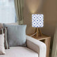 Wooden Table Lamp For Bedroom - White Flower Tiles Nutcase