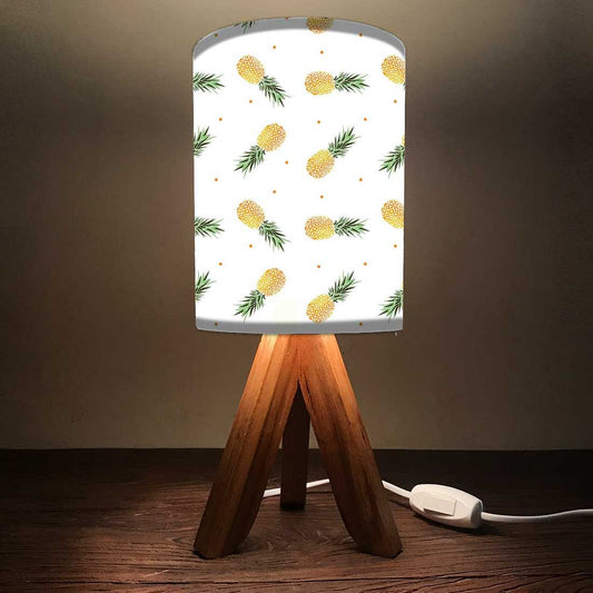 Small Wooden Table Lamp For Bedroom - Pineapples Nutcase