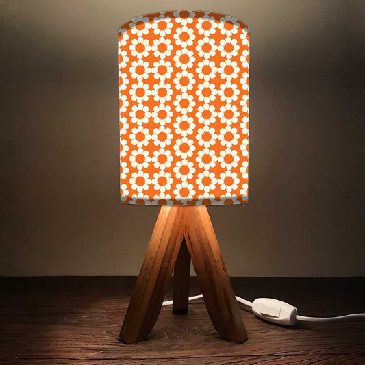 Table Wood Lamp For Bedroom - Orange Flower Nutcase