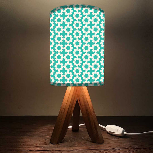 Unique Wood Table Lamps For Bedroom - Green Flower Nutcase