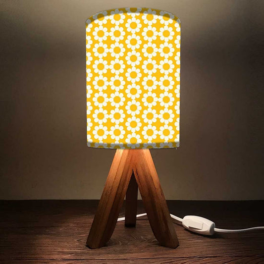 Wood Desk Light For Bedroom - Yellow Flower Nutcase