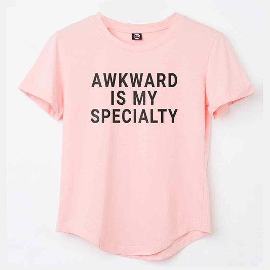 Yoga Funny T shirt For Women  - Awkward is My Speciality Nutcase