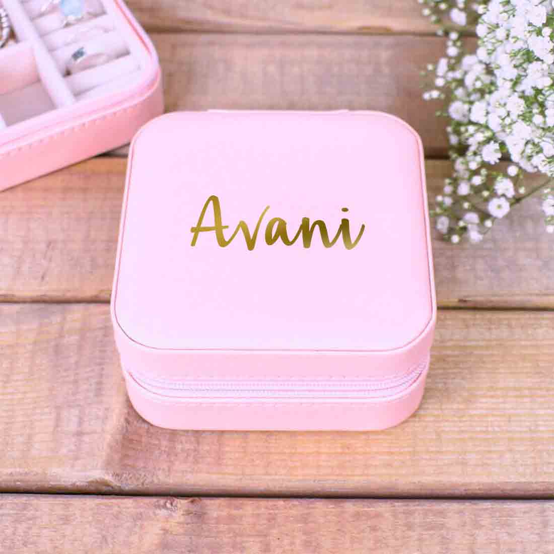 Personalized jewellery box travel storage case organizer for earrings