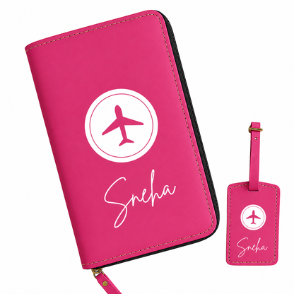 Custom Passport Wallet Travel Organizer with Luggage Tag
