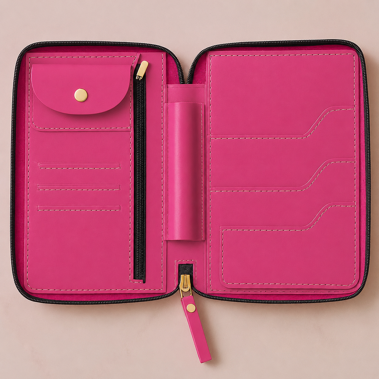 Customized Passport Case with Card Slots Faux Leather Travel Wallet & Luggage Tag Set