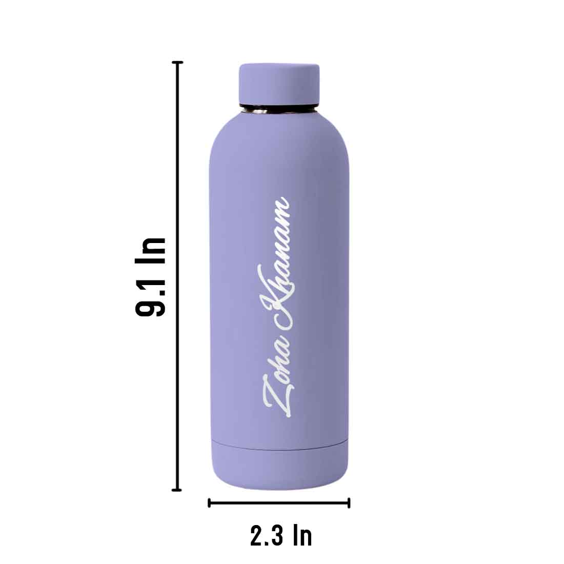 Stainless Steel Water Bottle with Names 500ml Double Insulated Bottles for Office Home Travel- BPA Free, Leakproof