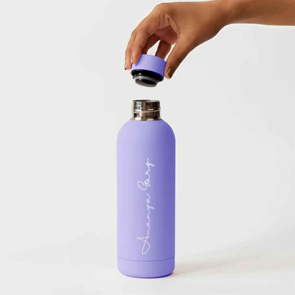 Double Insulated Water Bottle with Name 500ml Stainless Steel Bottles for Office Home Travel- BPA Free, Leakproof