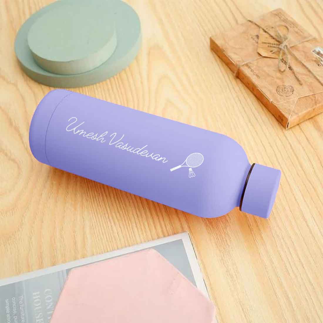 Double Insulated Name Bottle Stainless Steel Water Bottles for Travel Office Gym Home - BPA Free, Leakproof