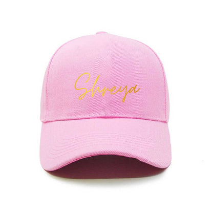 Custom Caps with Name for Ladies - Pink