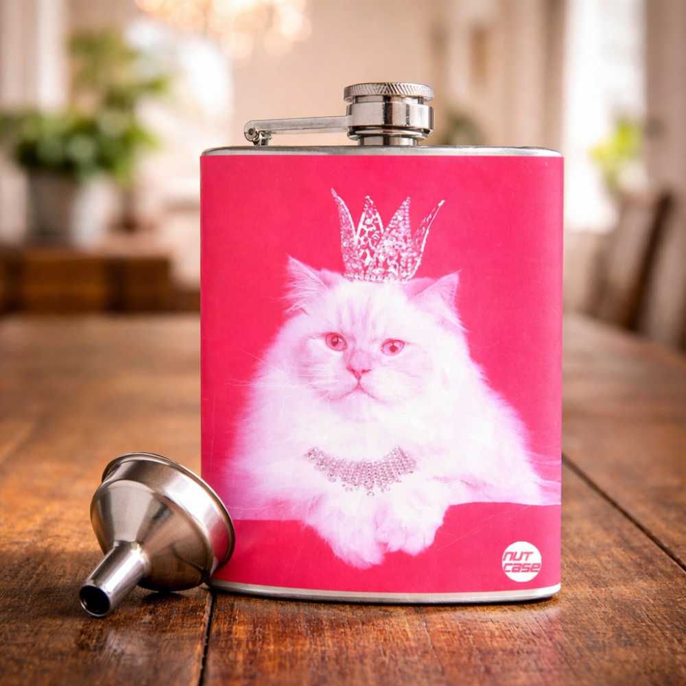 Hip Flask with Funnel - Cat