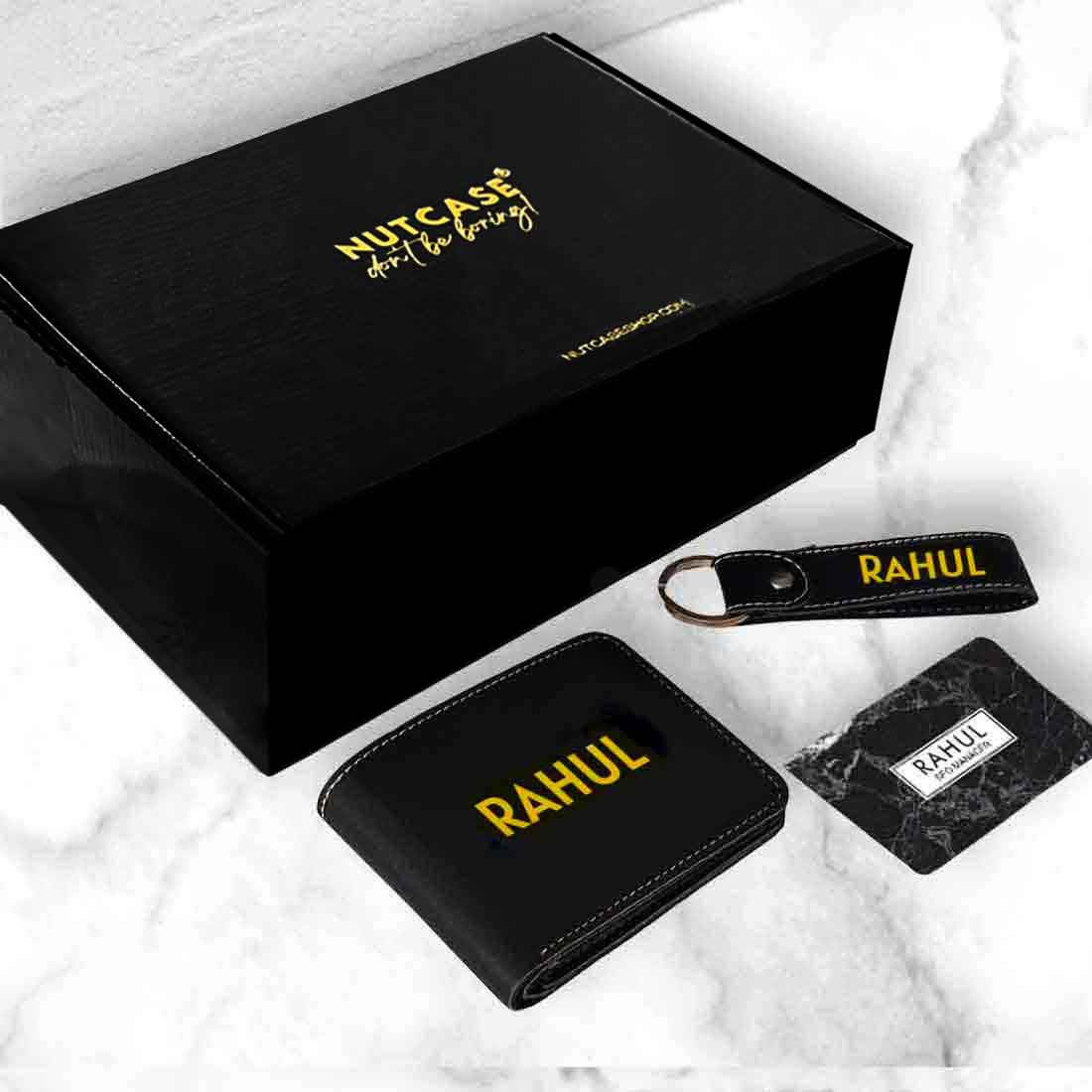Custom Gift Boxes for Men with Personalized Wallet Keychain and NFC Card