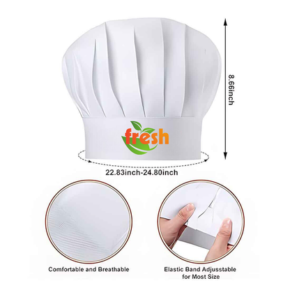 Custom Logo Chef Hat - White Chef Toque with Logo