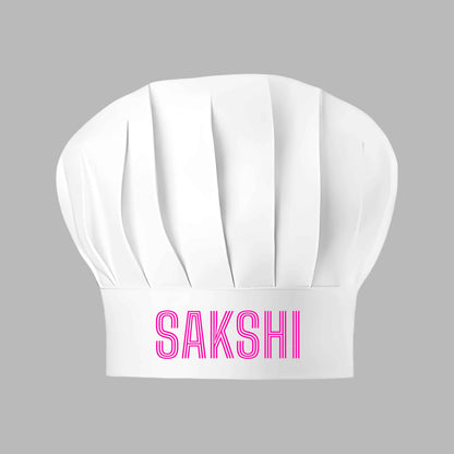 Custom Chef Skull Cap with Name - White Chef Toque