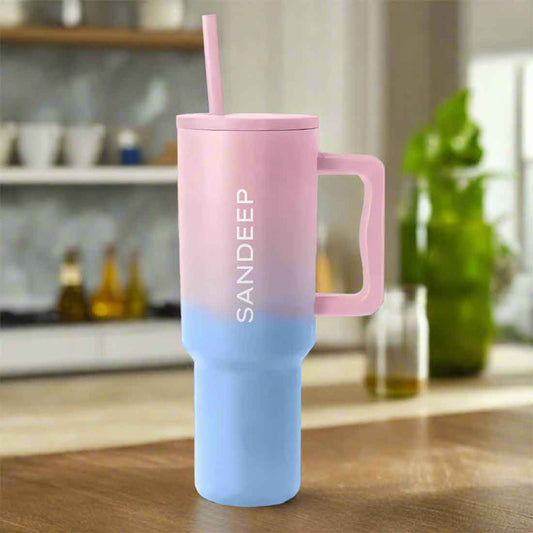 Nutcase Stainless Steel Mug with Straw and Lid - Large Travel Cups 1200ml