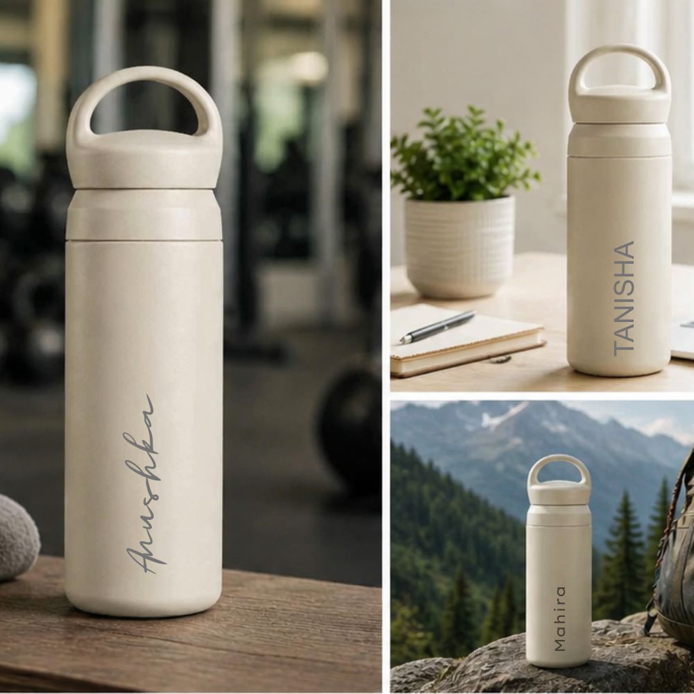 Customized Travel Water Bottle 500ml - Stainless Steel Bottle with Name