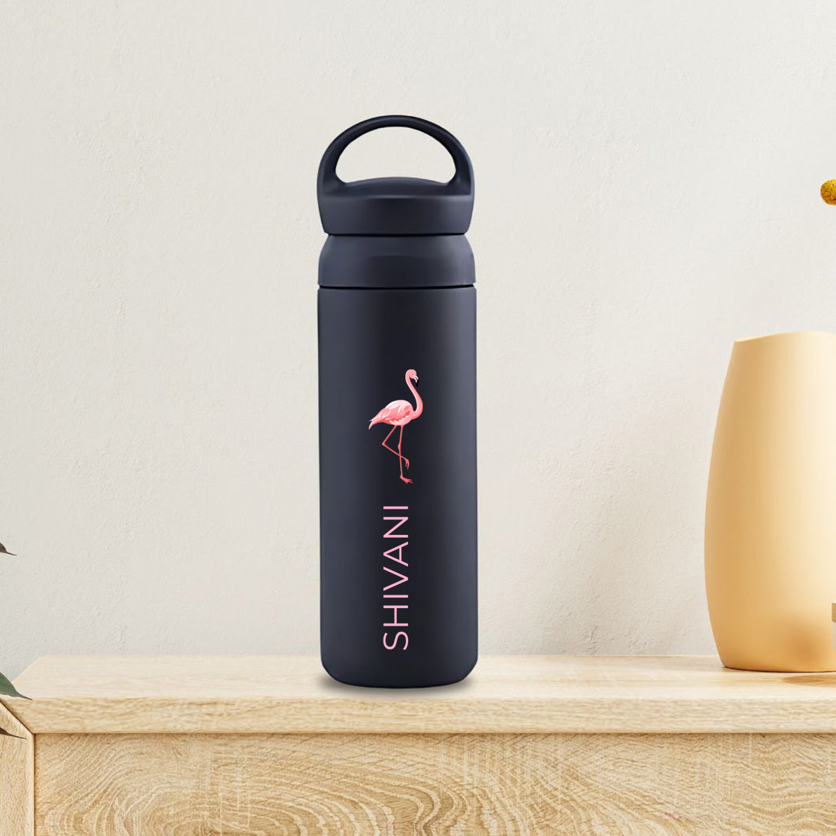 Custom Design Water Bottles-Stainless Steel Thermos Bottle 500ml - Flamingo