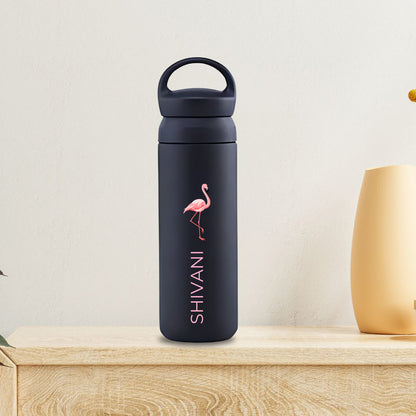 Custom Design Water Bottles-Stainless Steel Thermos Bottle 500ml - Flamingo