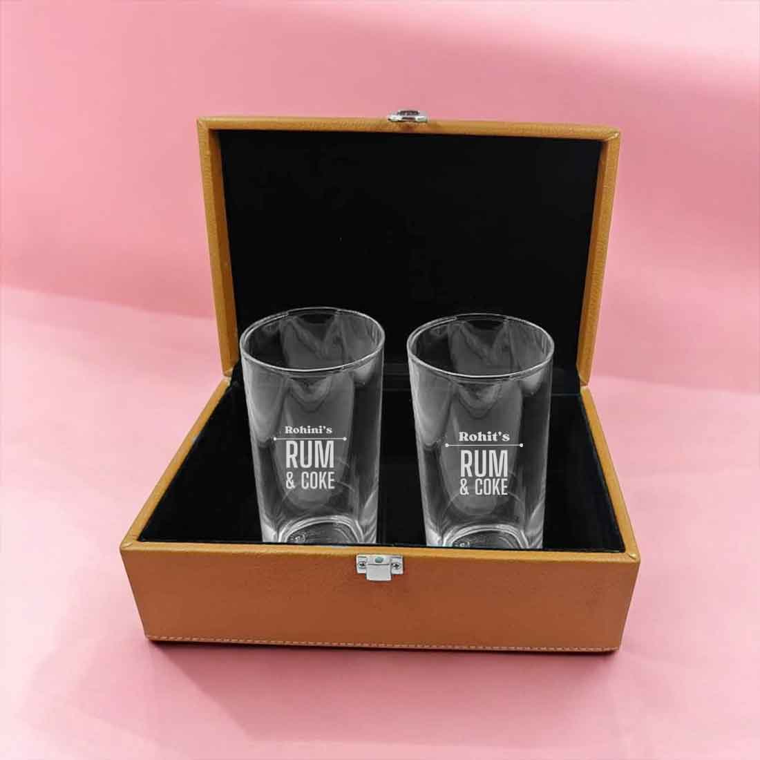 Custom Alcohol Glasses with Engraving Personalized Glassware - Rum & Coke