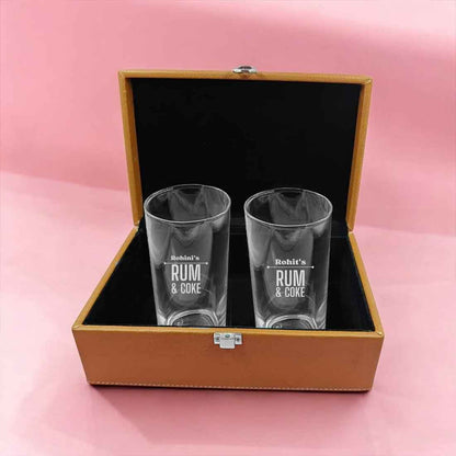 Custom Alcohol Glasses with Engraving Personalized Glassware - Rum & Coke