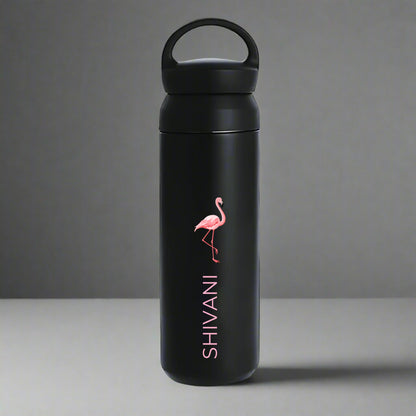 Custom Design Water Bottles-Stainless Steel Thermos Bottle 500ml - Flamingo