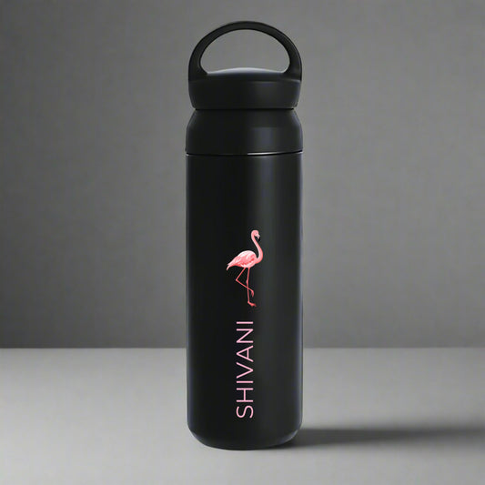 Custom Design Water Bottles-Stainless Steel Thermos Bottle 500ml - Flamingo