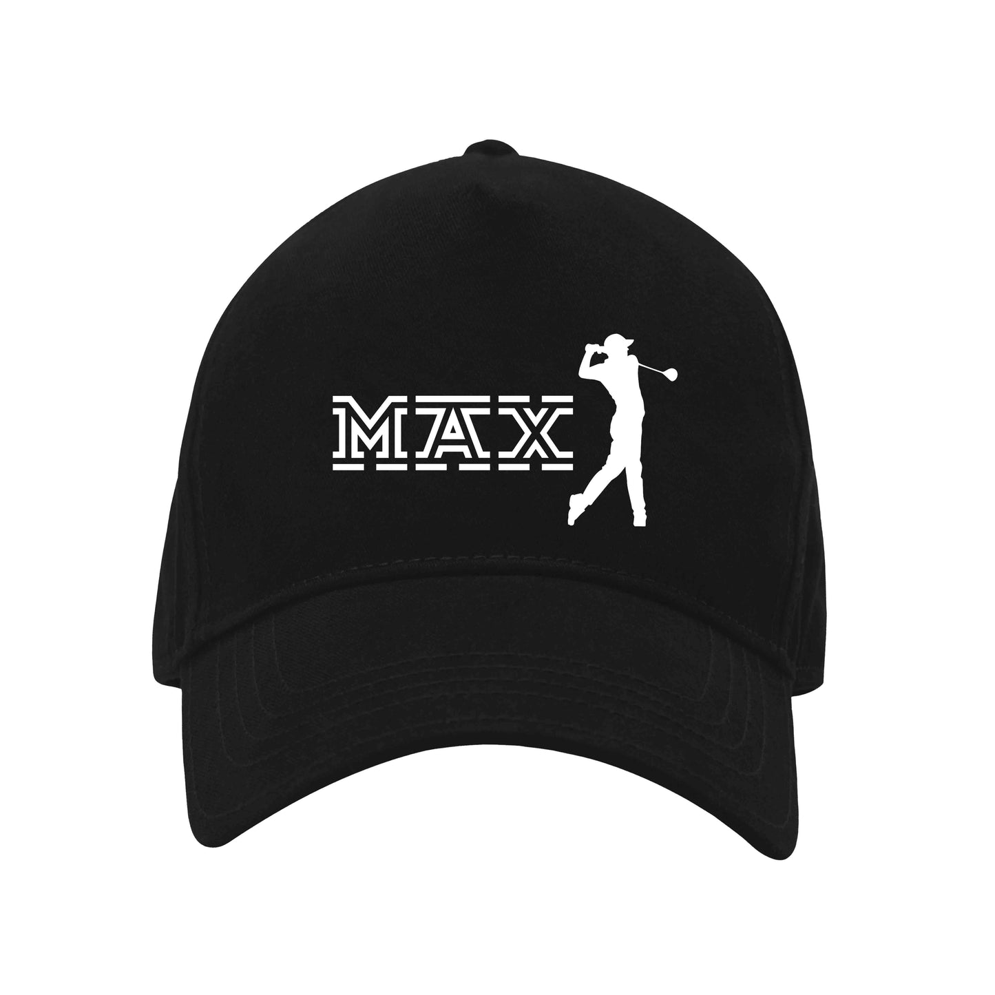 Nutcase Black Color Cap - Personalized with Name Black Caps - Golf