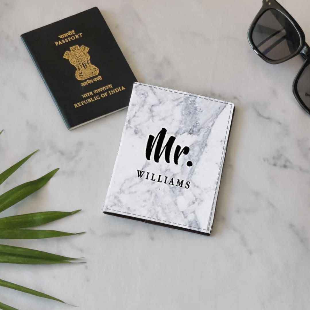 Nutcase Customized Passport Covers for Couple Travel Document Holder for Men Women-Pink Marble