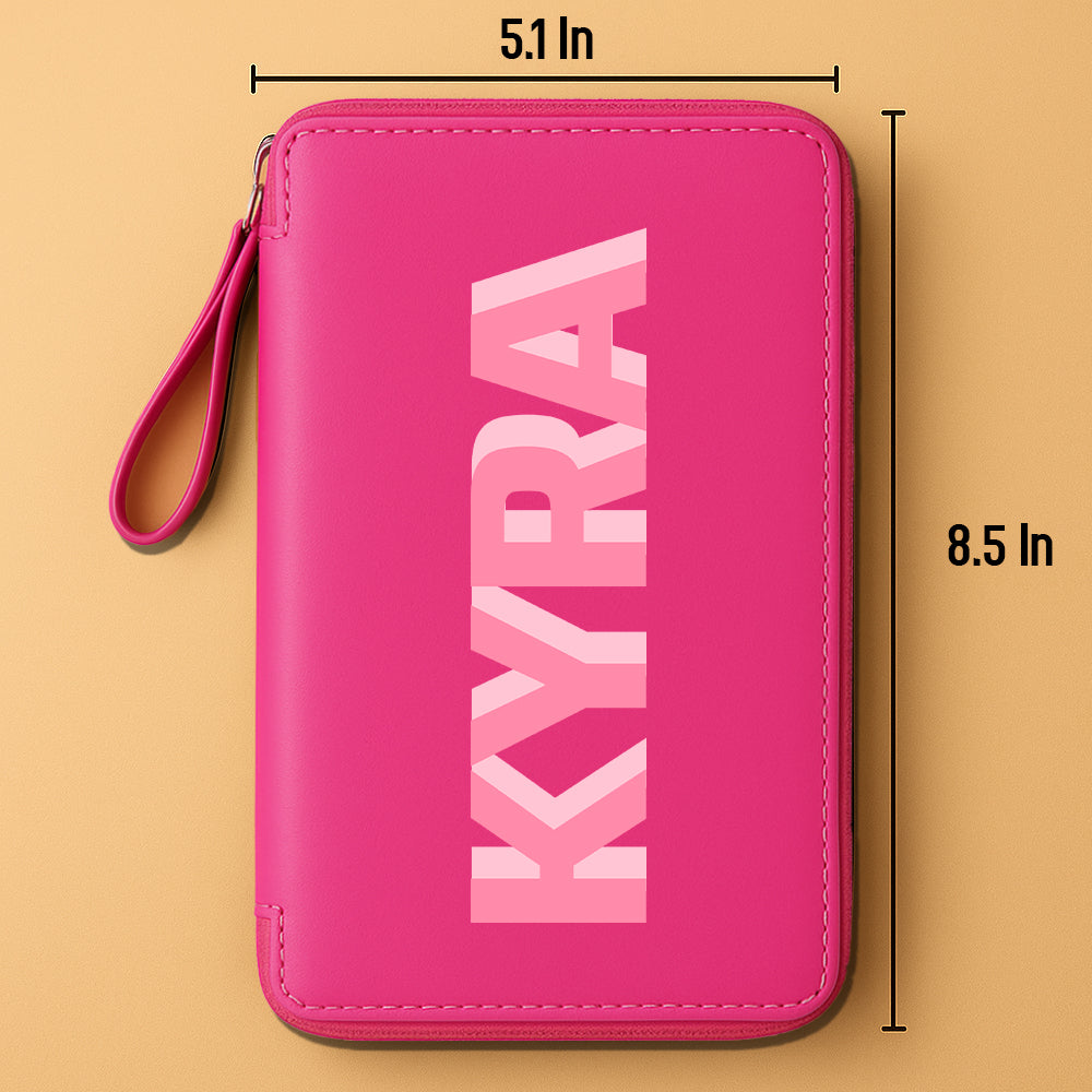 Customized Passport Case with Card Slots Faux Leather Travel Wallet & Luggage Tag Set