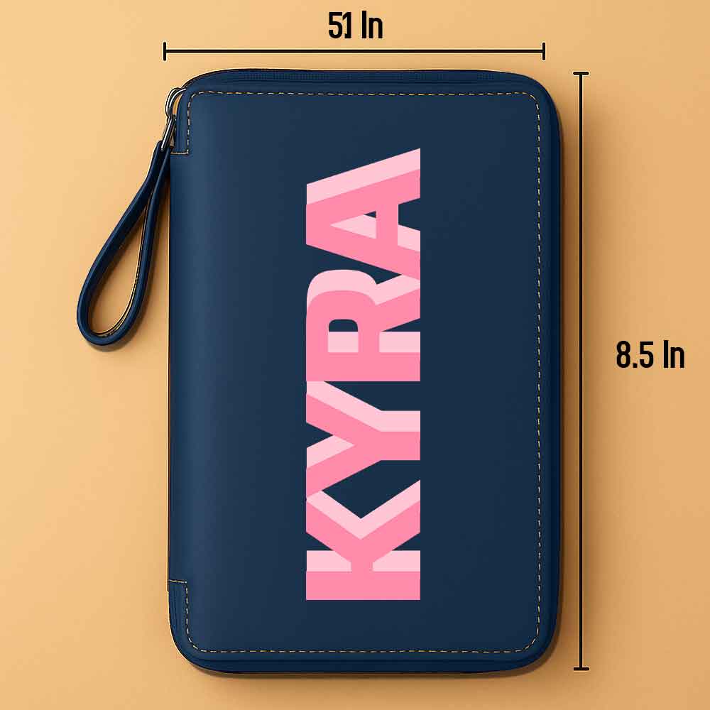 Customized Passport Case with Card Slots Faux Leather Travel Wallet & Luggage Tag Set