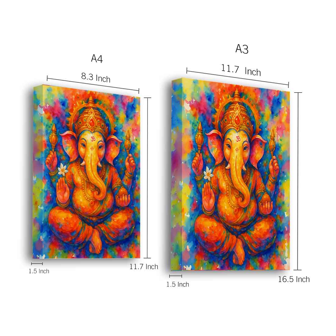 Ganesh ji Photo Frame with Glowing LED Backlight, HD Print– Ideal for Home Temple, Décor, or Gifting