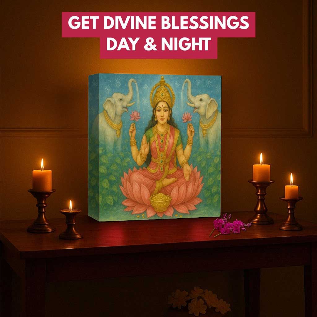 Laxmi Lamp – Divine Goddess Light for Home Temple, Table or Wall Décor