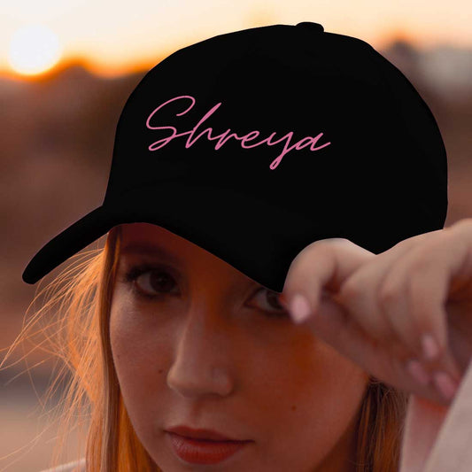 Personalized Cap for Women - Black Caps with Name