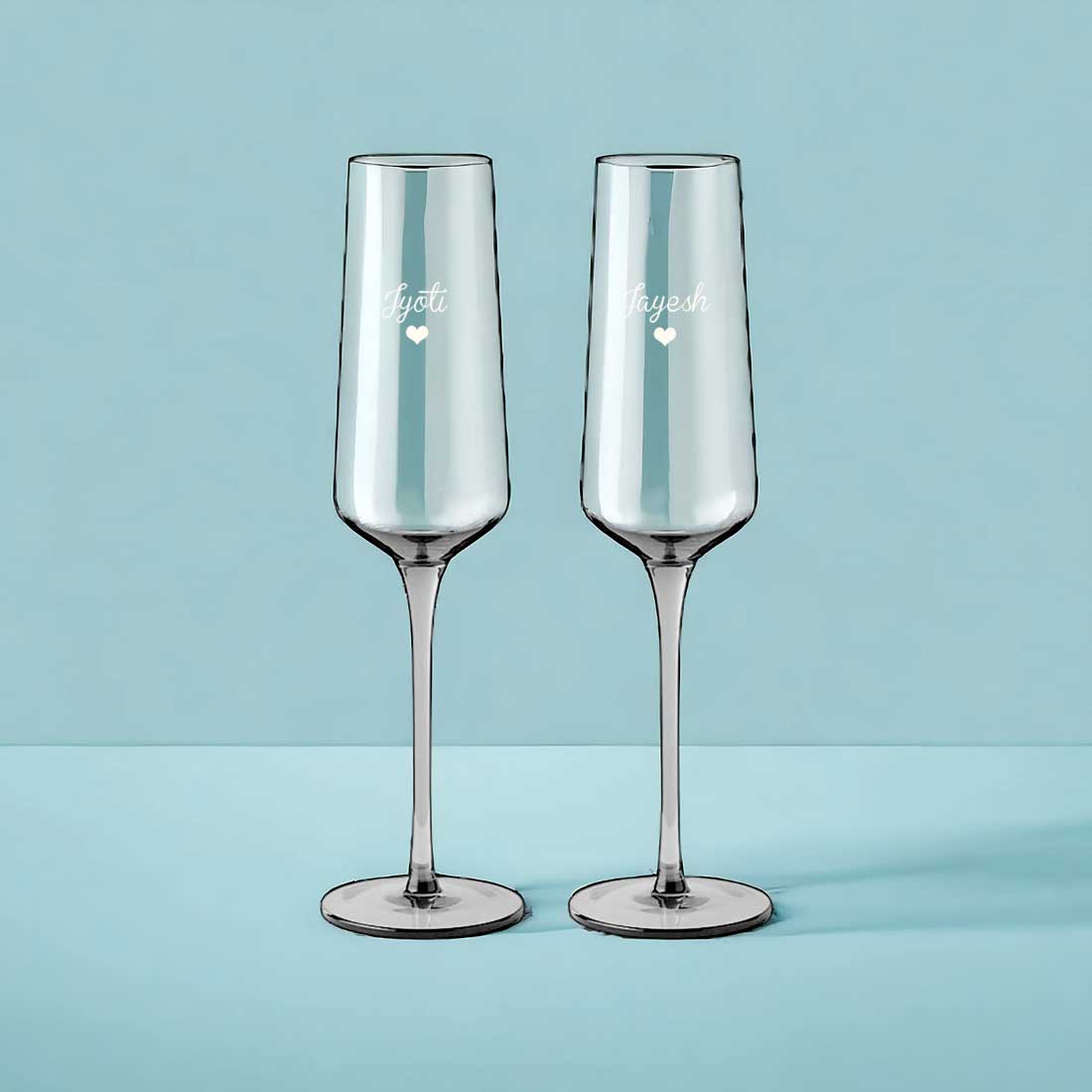 Personalized Engraved Champagne Flutes for Couple - Premium Champagne Glasses